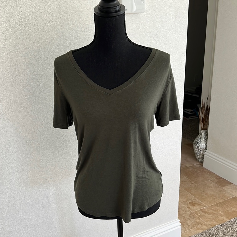 Green V Neck Tshirt